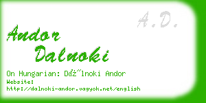 andor dalnoki business card